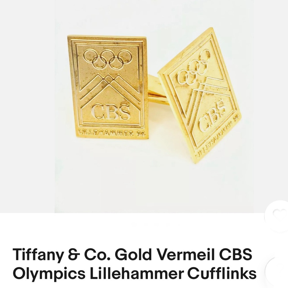 Tiffany &CO .CBS cufflinks Lilyhammer 1994 super rare